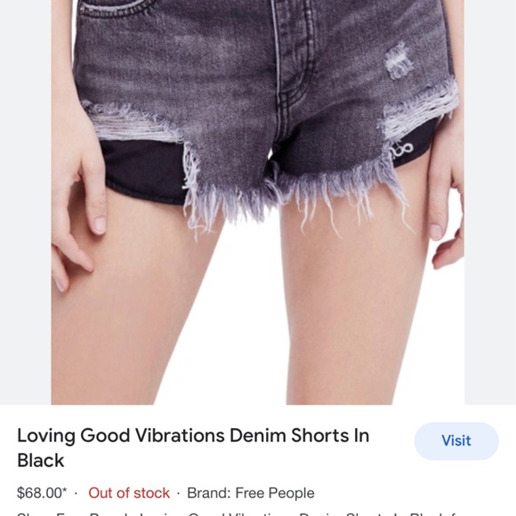 Free‎ People/We the Free Loving Goid Vivrations denim shorts in black. Worn 4x - Picture 2 of 10